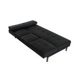 Versatile Black 3 Seater Sofa Bed with Cup Holder