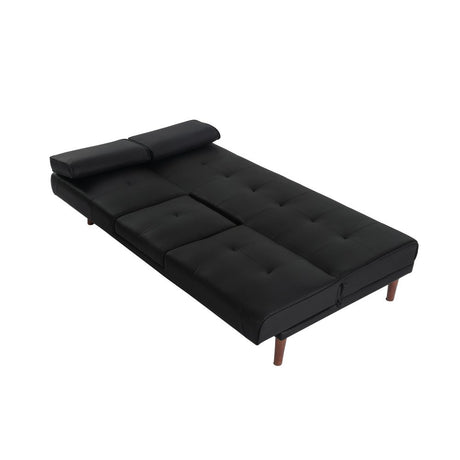 Versatile Black 3 Seater Sofa Bed with Cup Holder