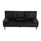 Versatile Black 3 Seater Sofa Bed with Cup Holder