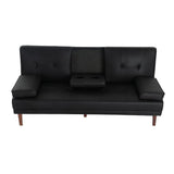 Versatile Black 3 Seater Sofa Bed with Cup Holder
