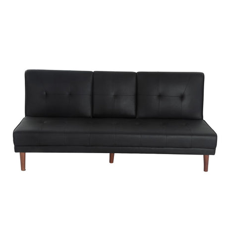 Versatile Black 3 Seater Sofa Bed with Cup Holder