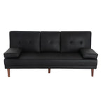 Versatile Black 3 Seater Sofa Bed with Cup Holder