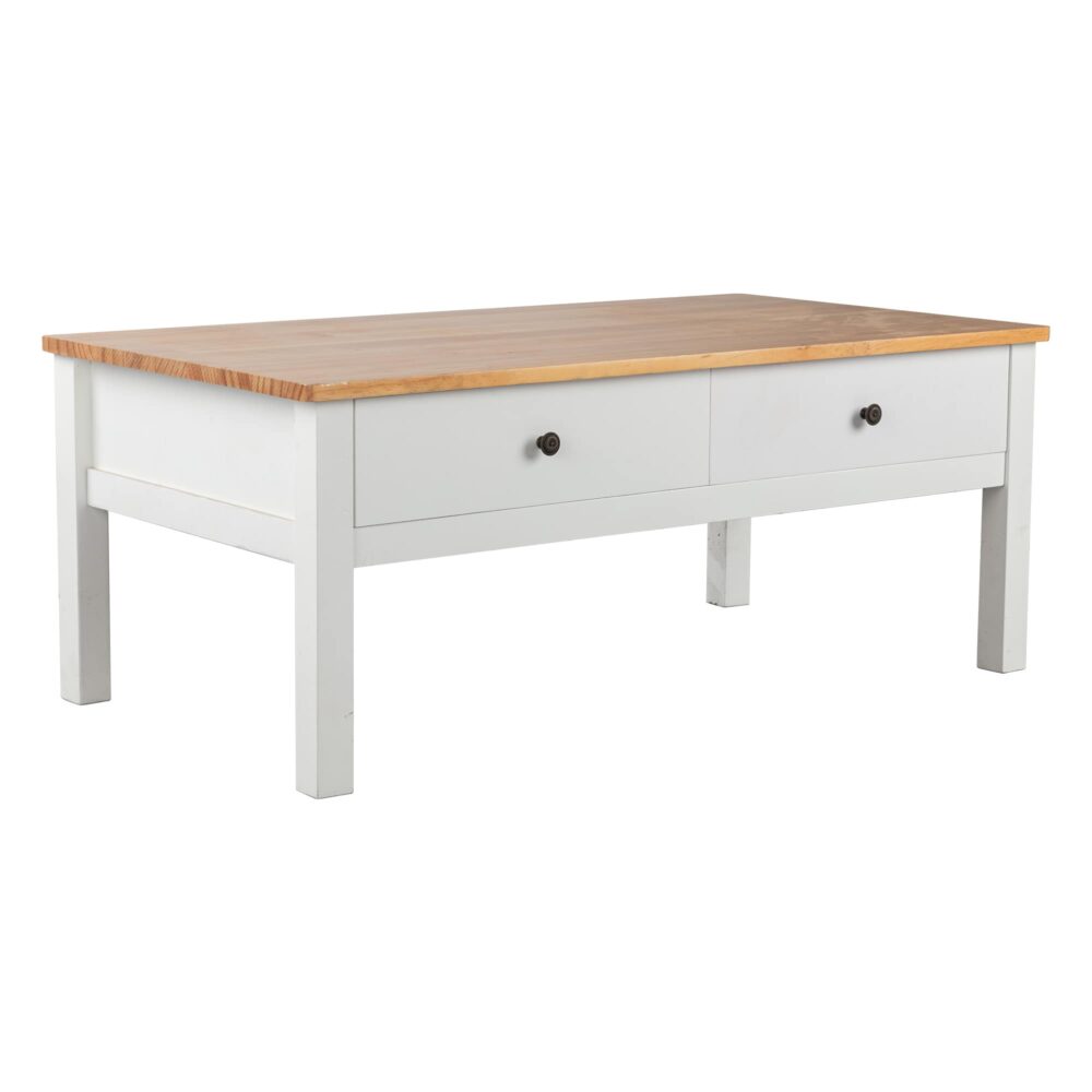 Sleek Natural Wood Modern Coffee Table