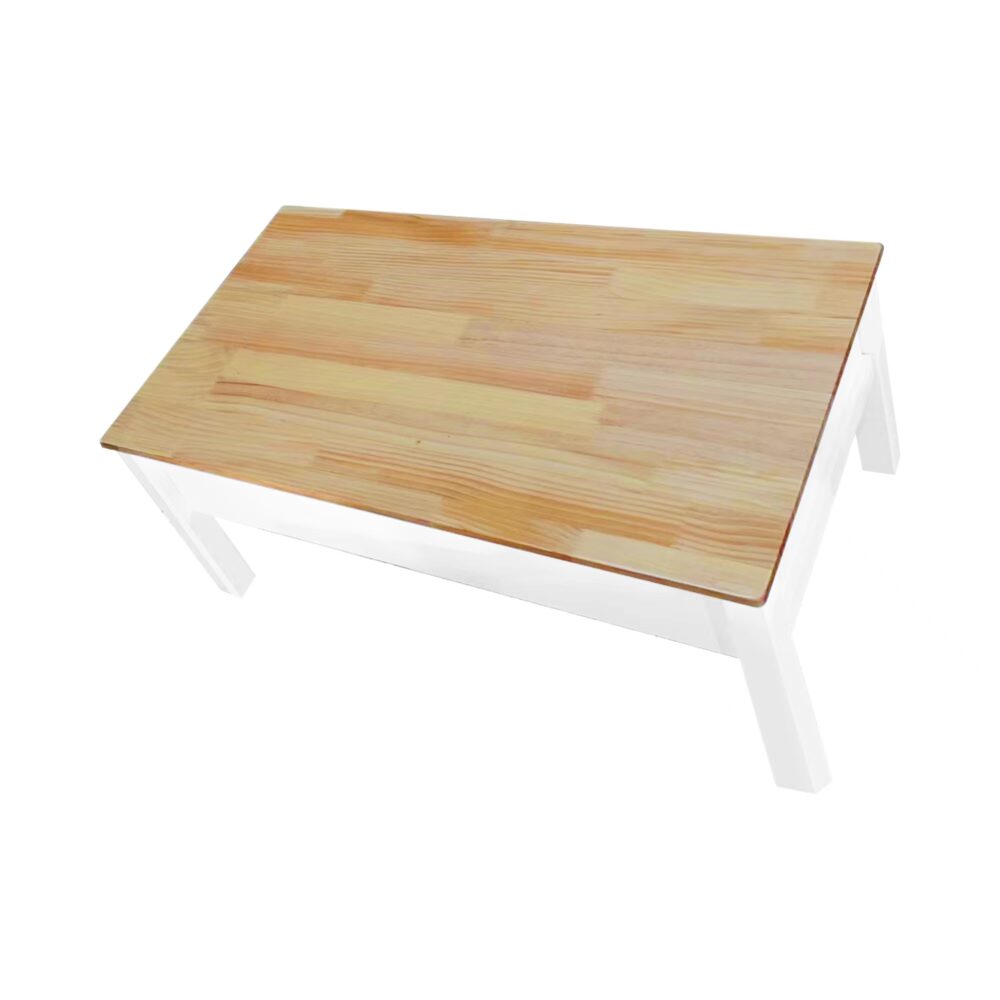 Sleek Natural Wood Modern Coffee Table
