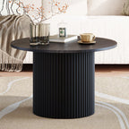 Luxe Ribbed Wooden Coffee Table