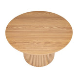 Luxe Ribbed Wooden Coffee Table