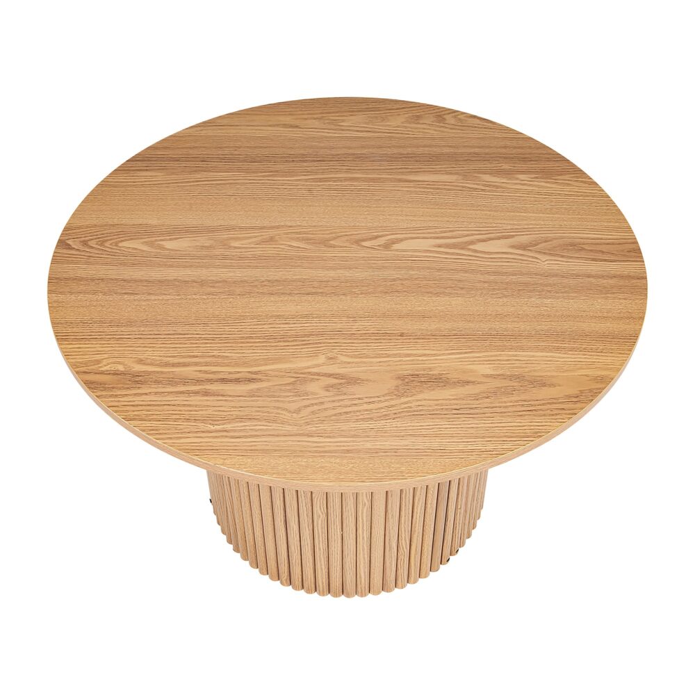 Luxe Ribbed Wooden Coffee Table