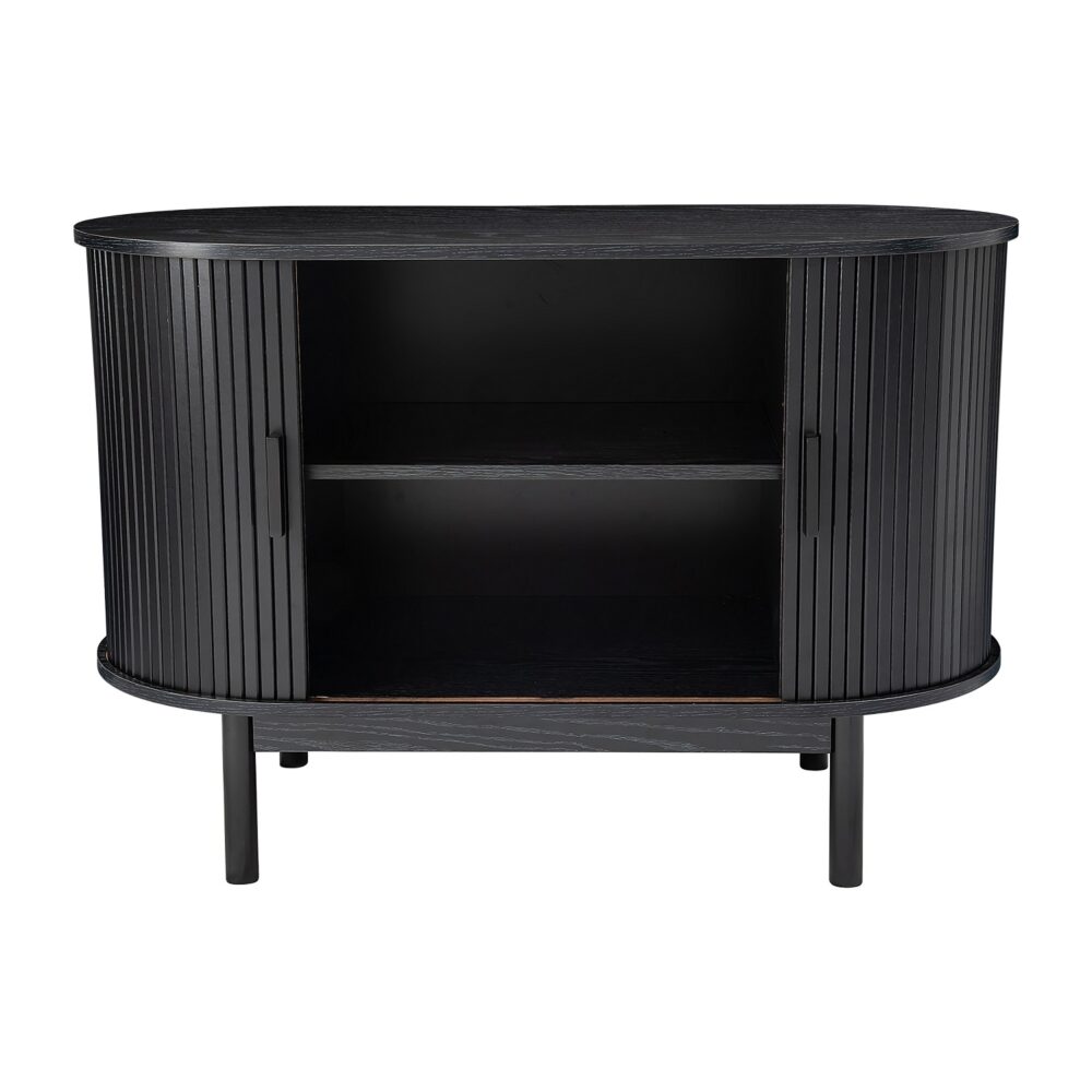 Elegant Mid-Century Ribbed Sideboard Cabinet