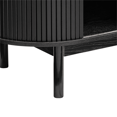 Elegant Mid-Century Ribbed Sideboard Cabinet