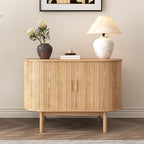 Elegant Mid-Century Ribbed Sideboard Cabinet