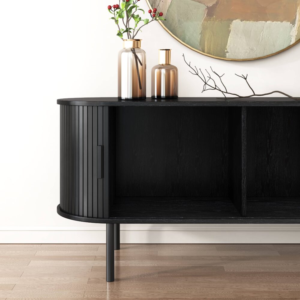 Ribbed Ripple Sideboard with Sliding Doors