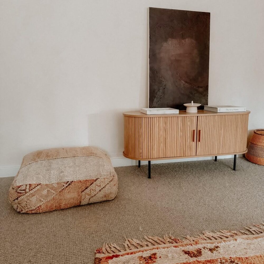 Ribbed Ripple Sideboard with Sliding Doors