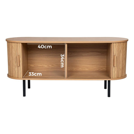 Ribbed Ripple Sideboard with Sliding Doors