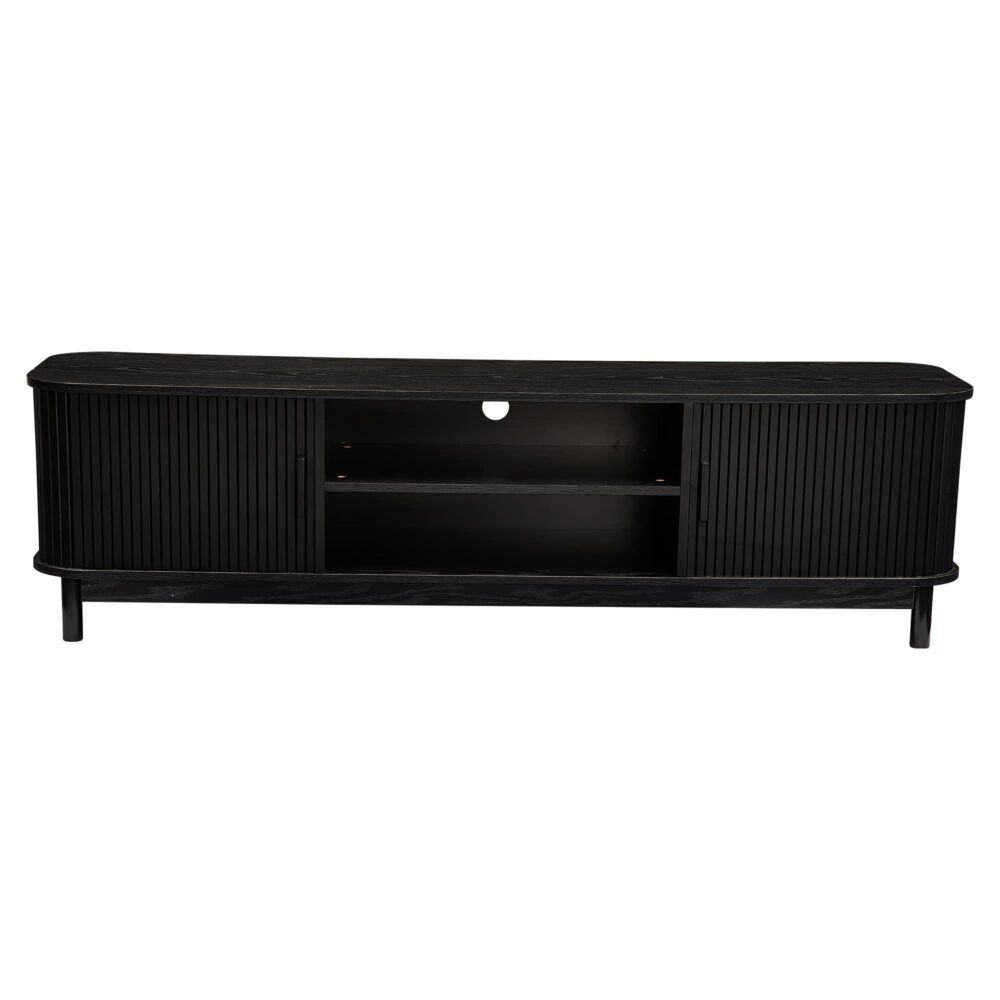 Ribbed Media Cabinet with Storage Solutions
