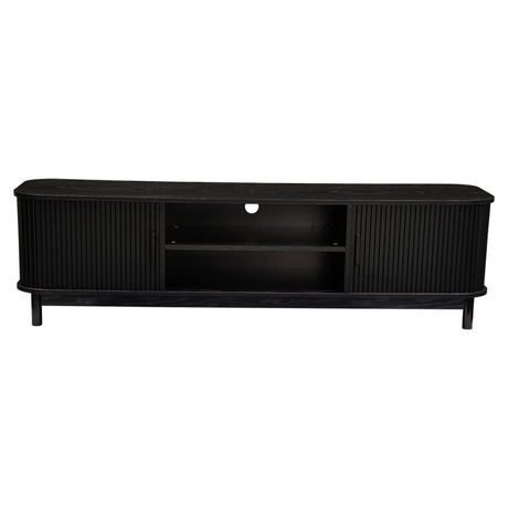 Ribbed Media Cabinet with Storage Solutions