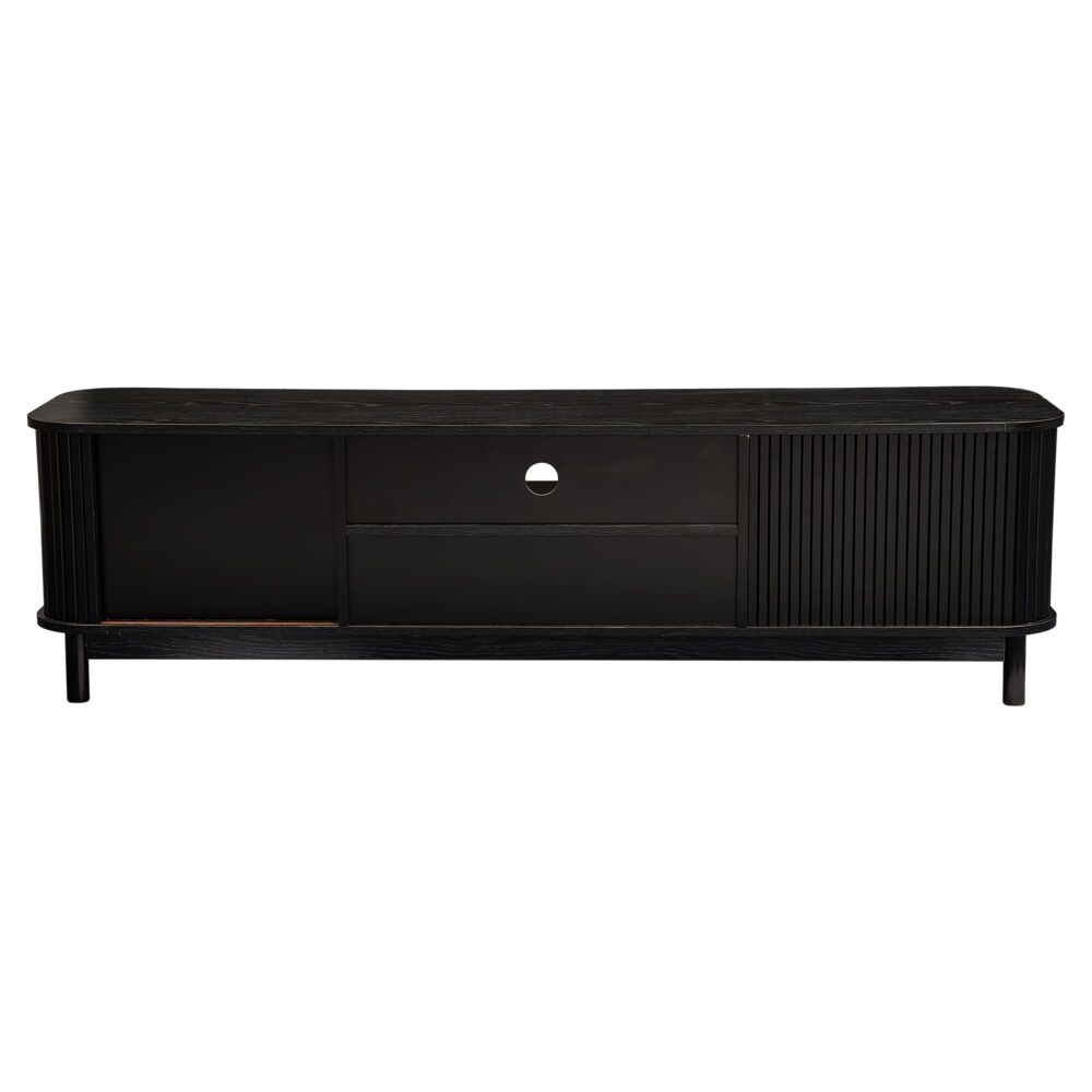 Ribbed Media Cabinet with Storage Solutions
