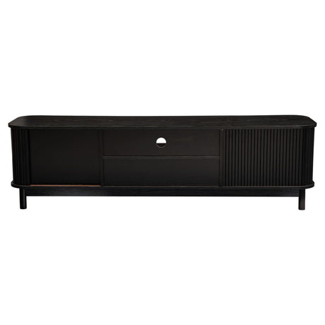 Ribbed Media Cabinet with Storage Solutions