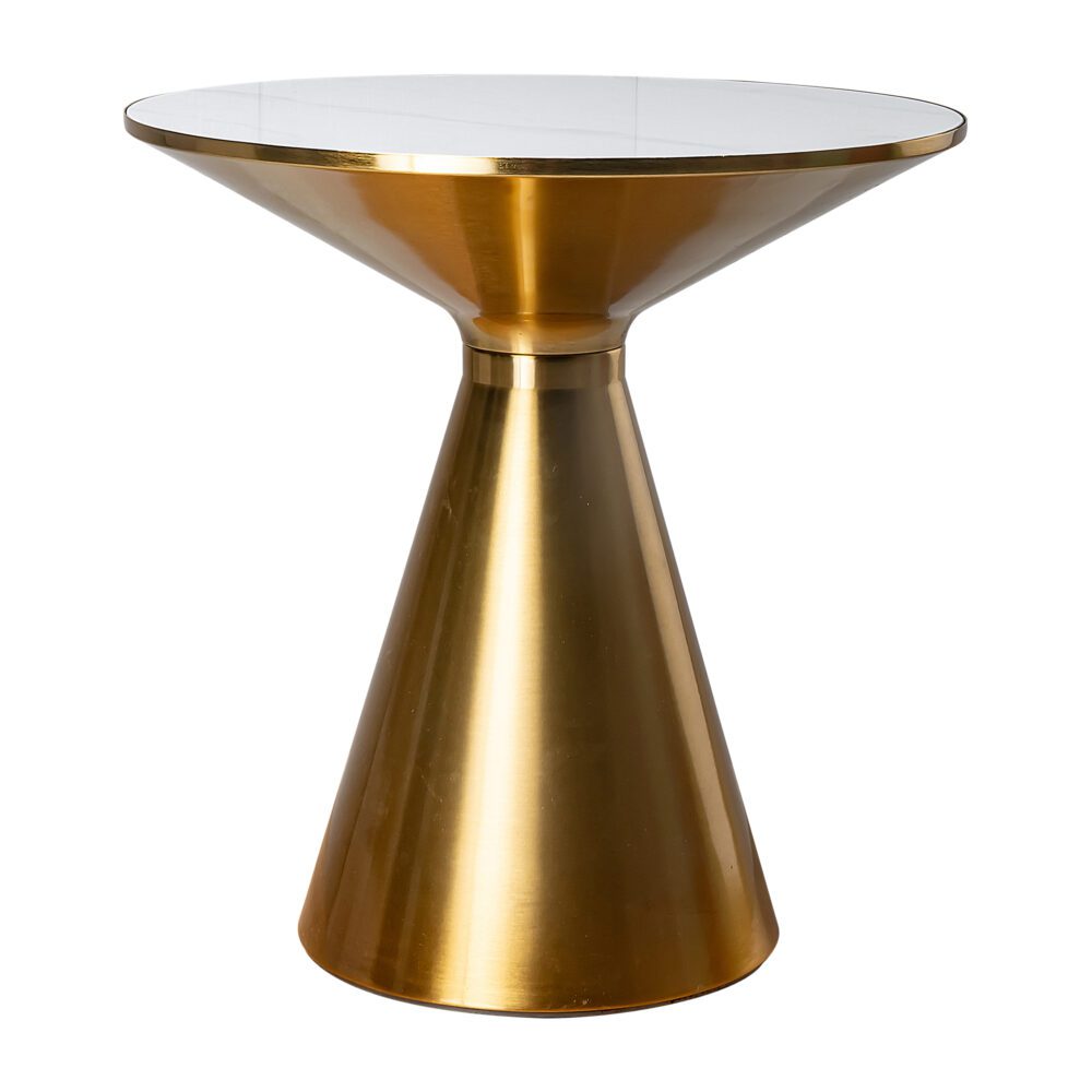 Golden Halo Modern Round Side Table