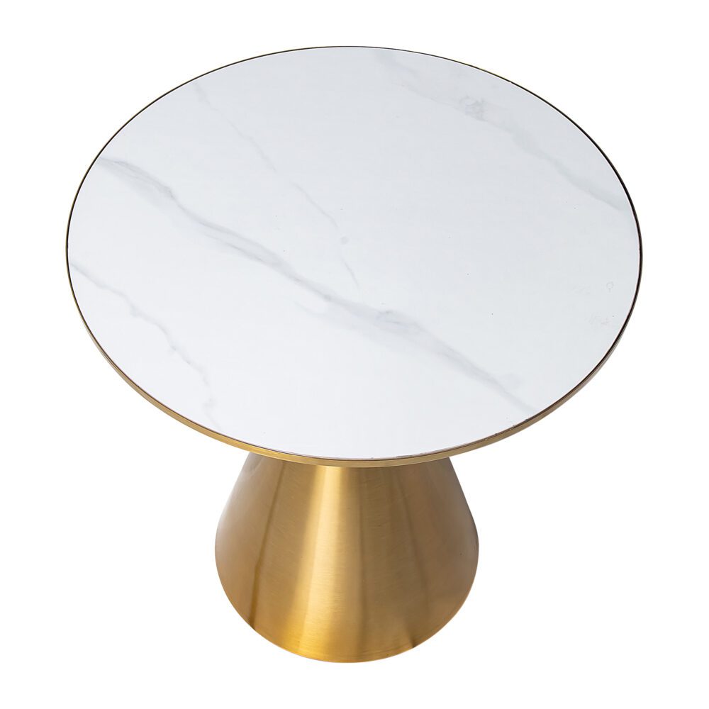 Golden Halo Modern Round Side Table