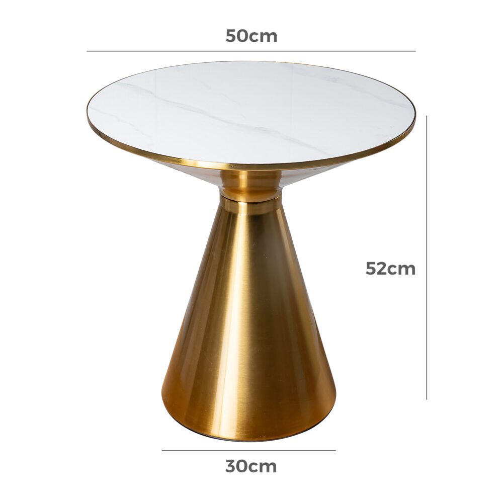 Golden Halo Modern Round Side Table