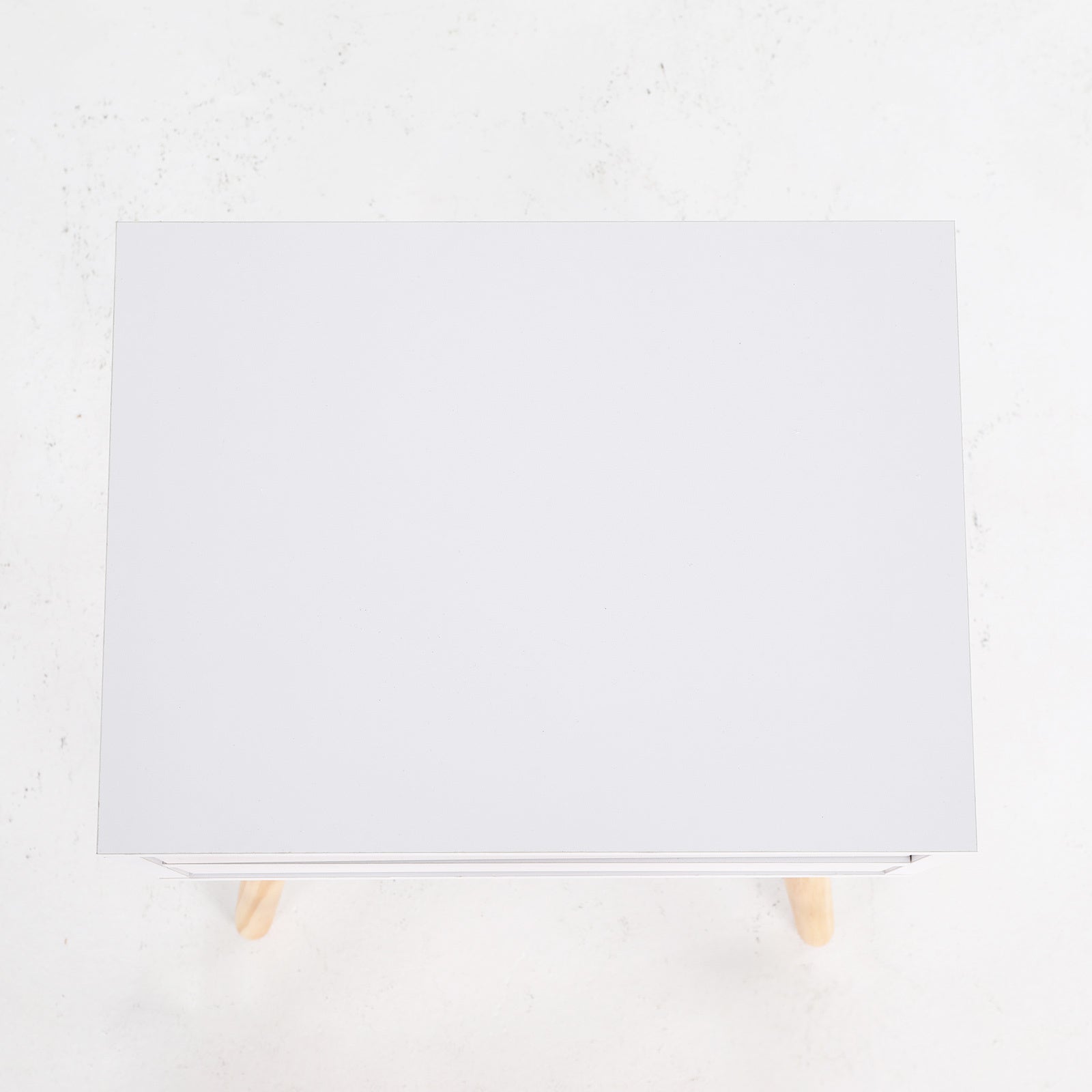 Bedside Table 2 Drawer Wood Leg Storage Cabinet Nightstand SUZY WHITE