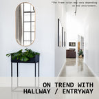 2 Set Wall Mirror Oval Aluminum Frame Bathroom 45x100cm GOLD