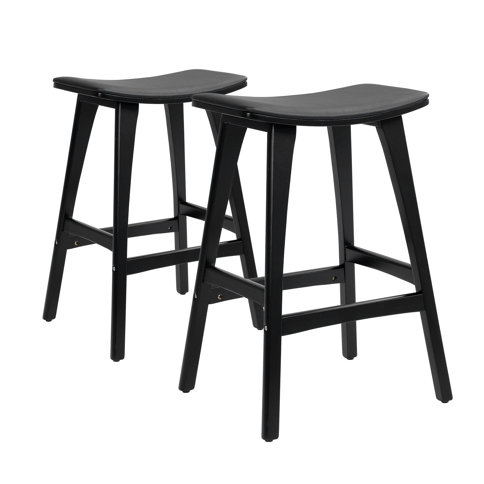 KANSO Wooden Bar Stool Set with Padded Seat