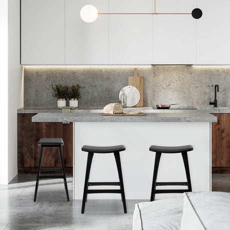 KANSO Wooden Bar Stool Set with Padded Seat