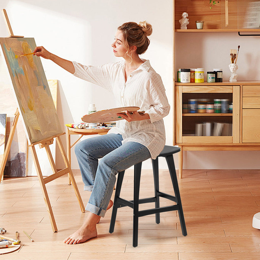 KANSO Wooden Bar Stool Set with Padded Seat