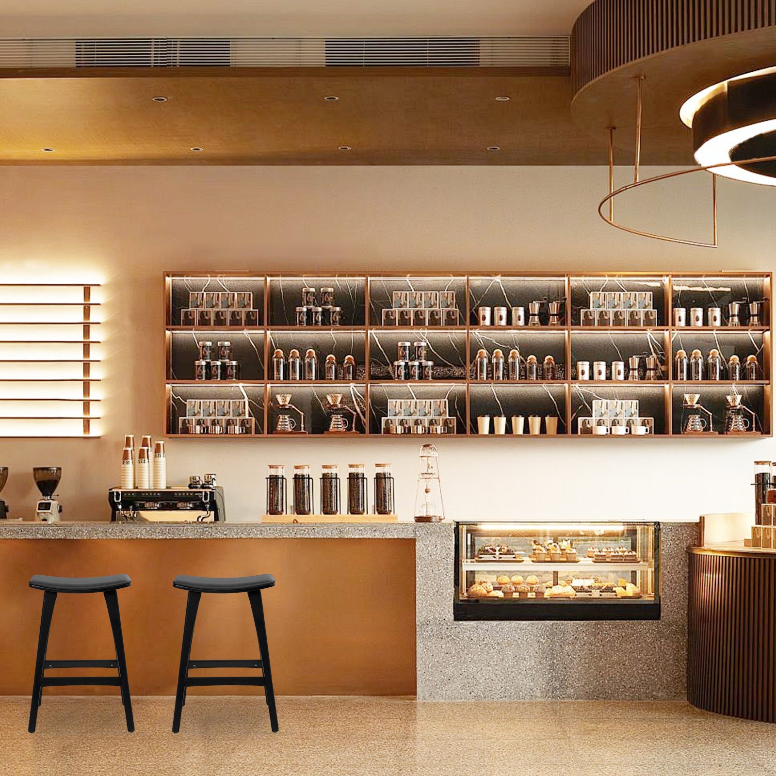 KANSO Wooden Bar Stools - 4 Set