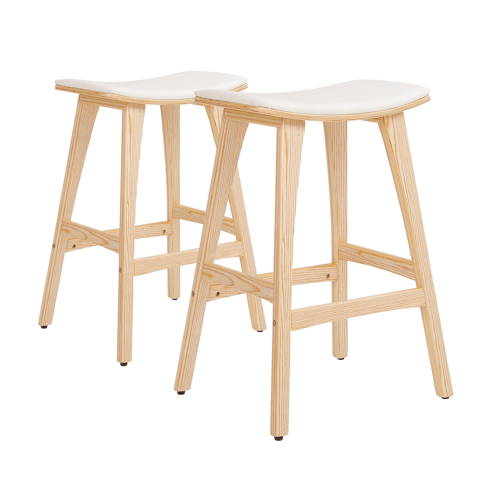 KANSO Wooden Bar Stool Set with Padded Seat