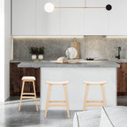 KANSO Wooden Bar Stool Set with Padded Seat