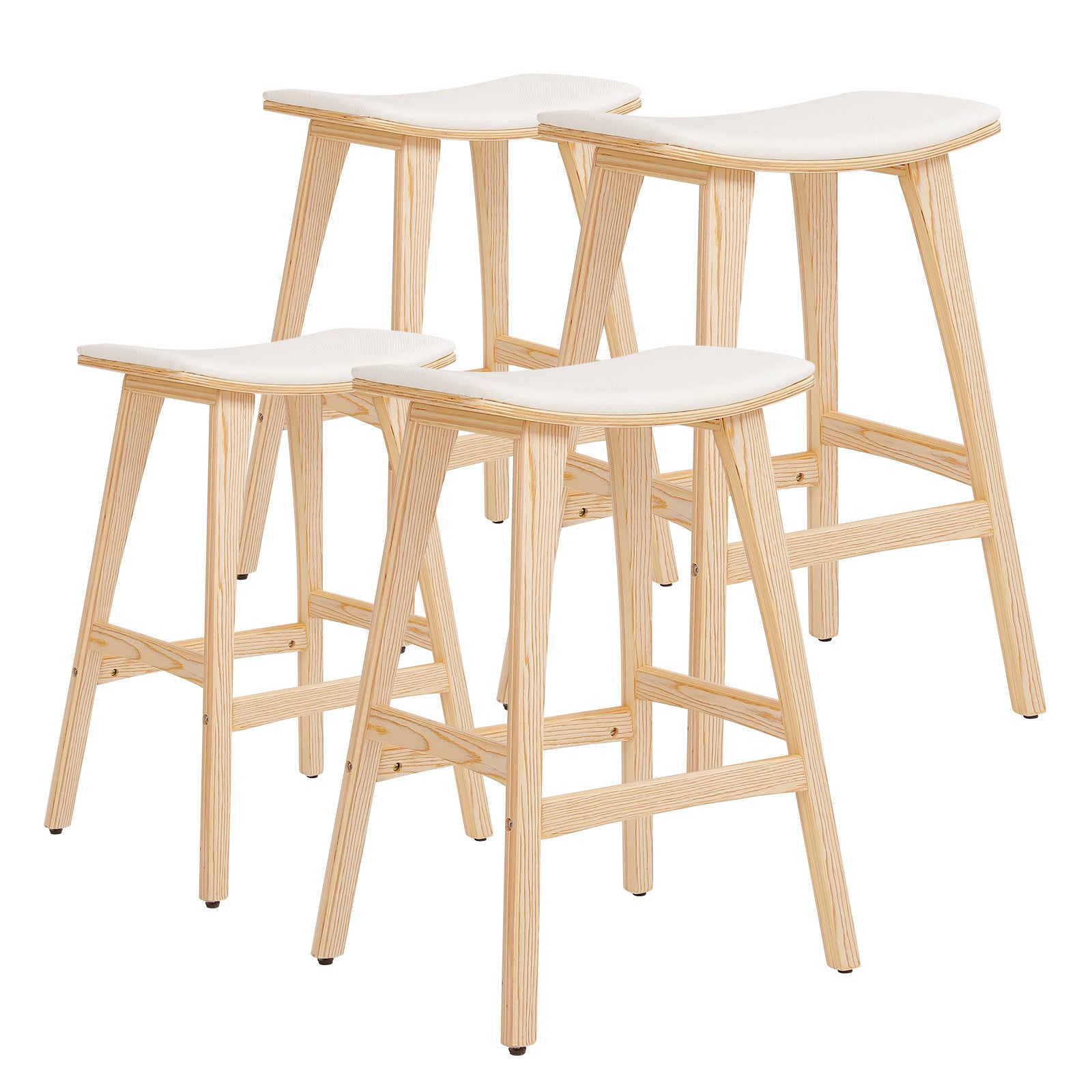 KANSO Wooden Bar Stools - 4 Set