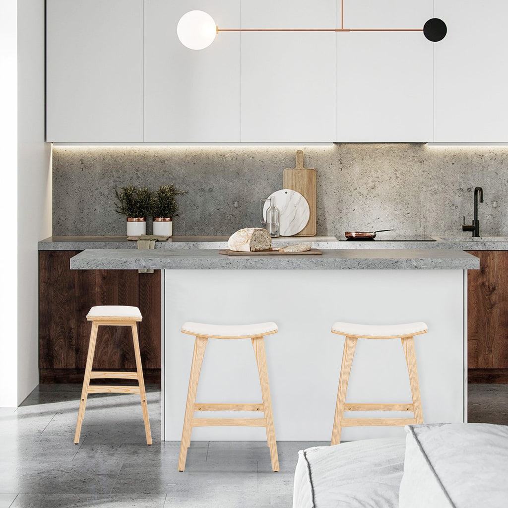 KANSO Wooden Bar Stools - 4 Set