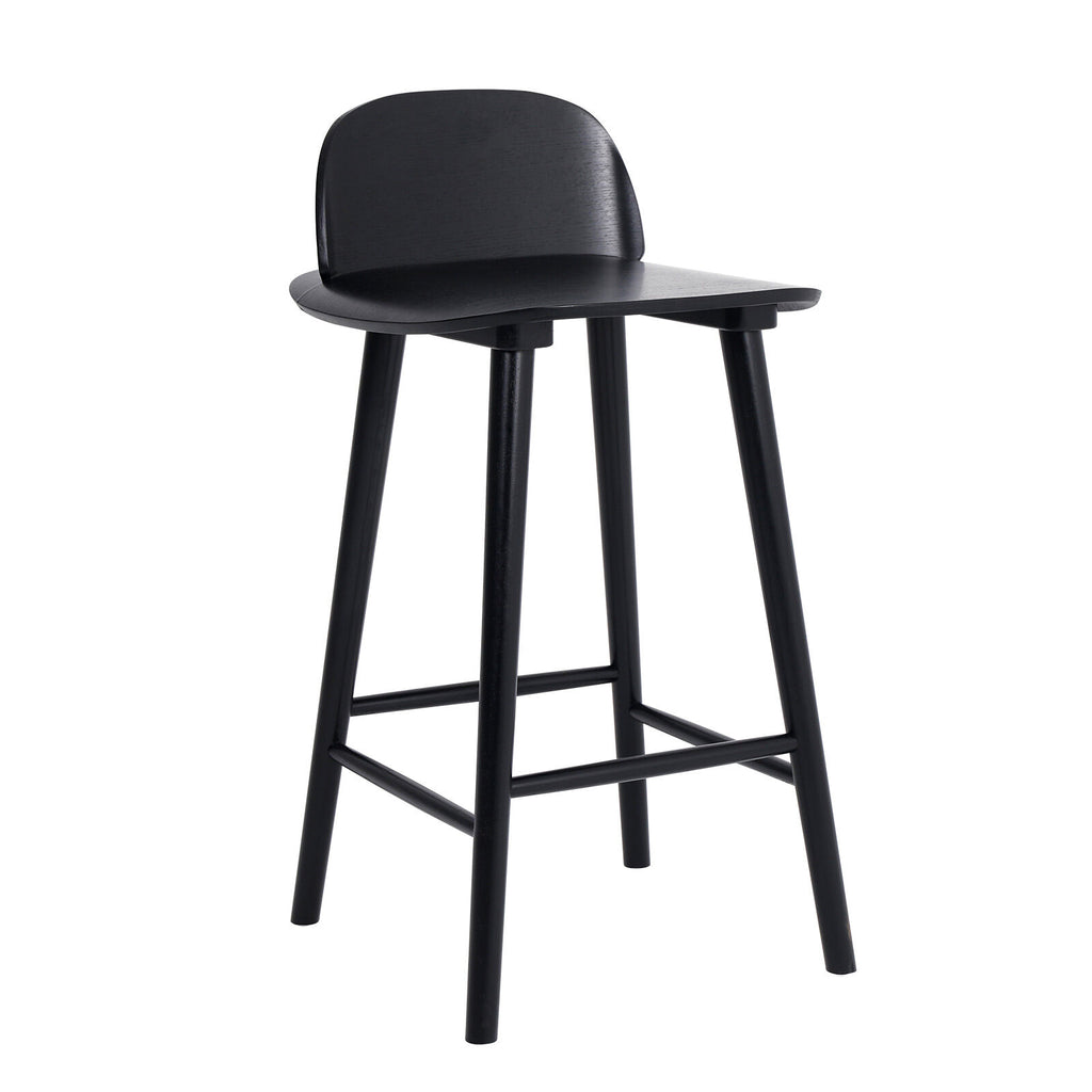 ELISE Black Ash Wood Bar Stool 65cm