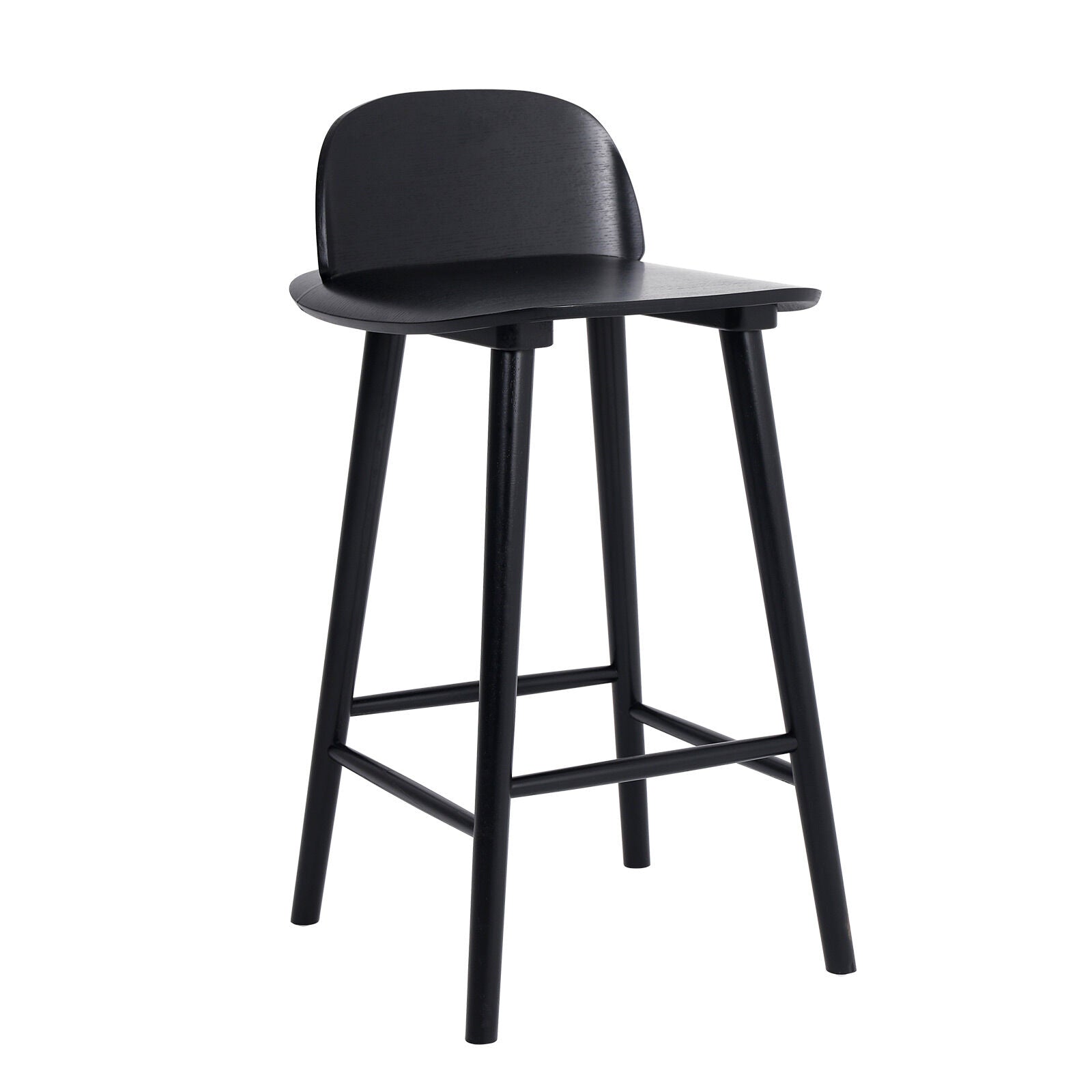 ELISE Black Ash Wood Bar Stool 65cm