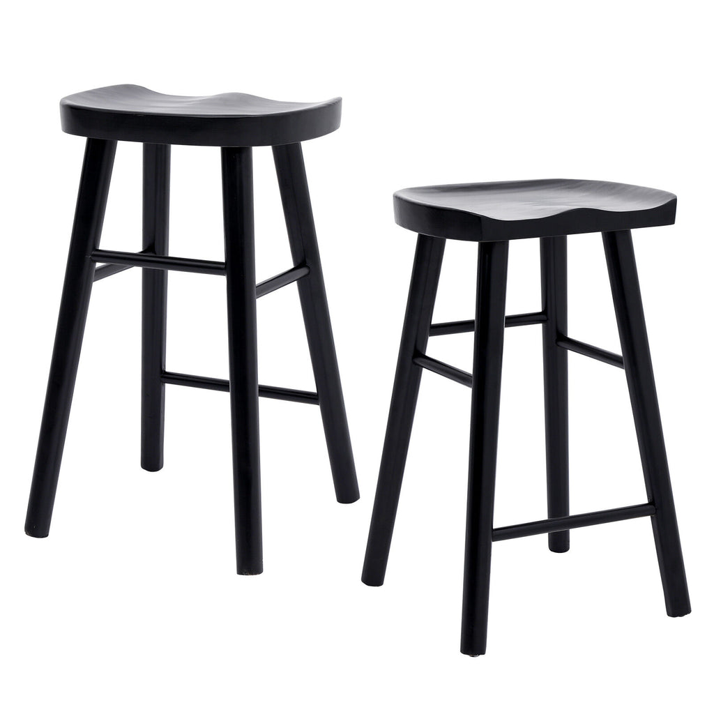 La Bella FRIDA Black Pine Wood Bar Stools