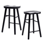 La Bella FRIDA Black Pine Wood Bar Stools