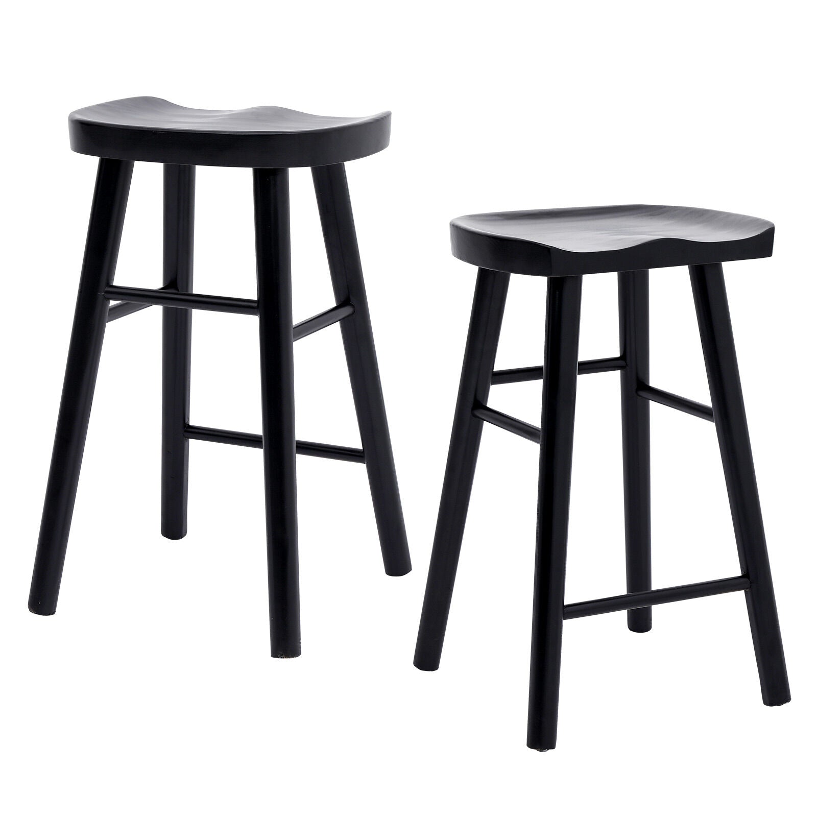 La Bella FRIDA Black Pine Wood Bar Stools