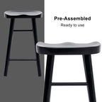 La Bella FRIDA Black Pine Wood Bar Stools