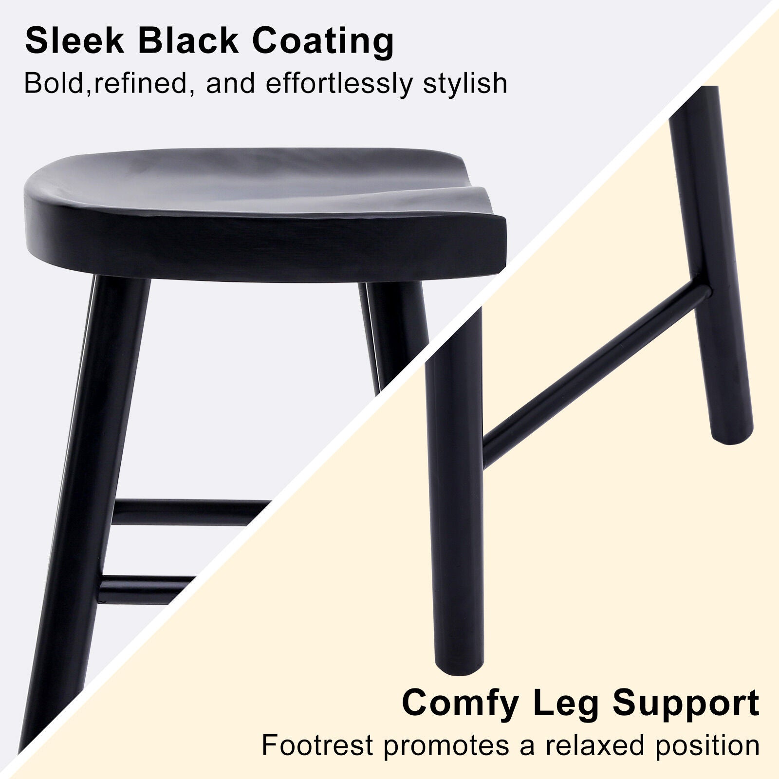 La Bella FRIDA Black Pine Wood Bar Stools