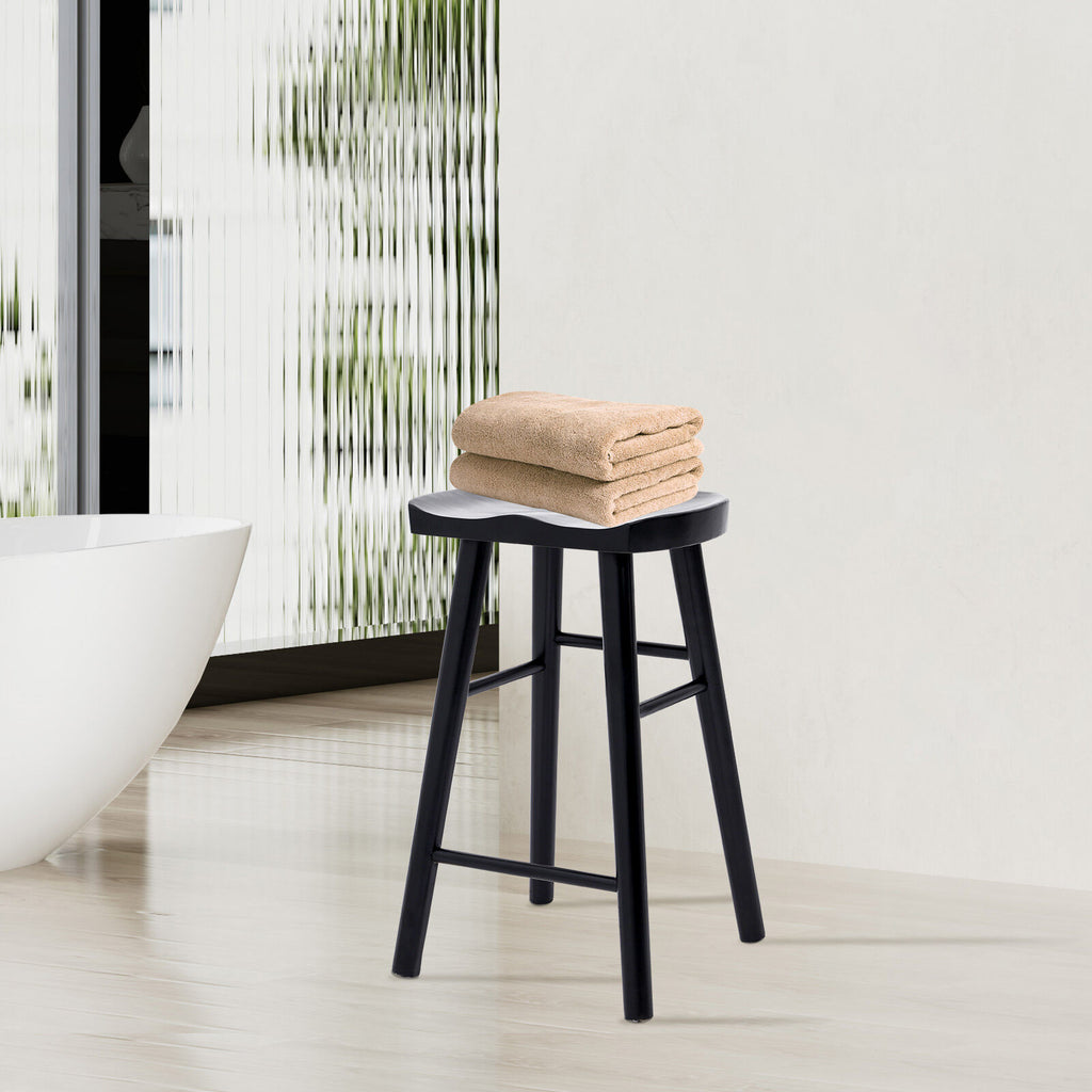 La Bella FRIDA Black Pine Wood Bar Stools