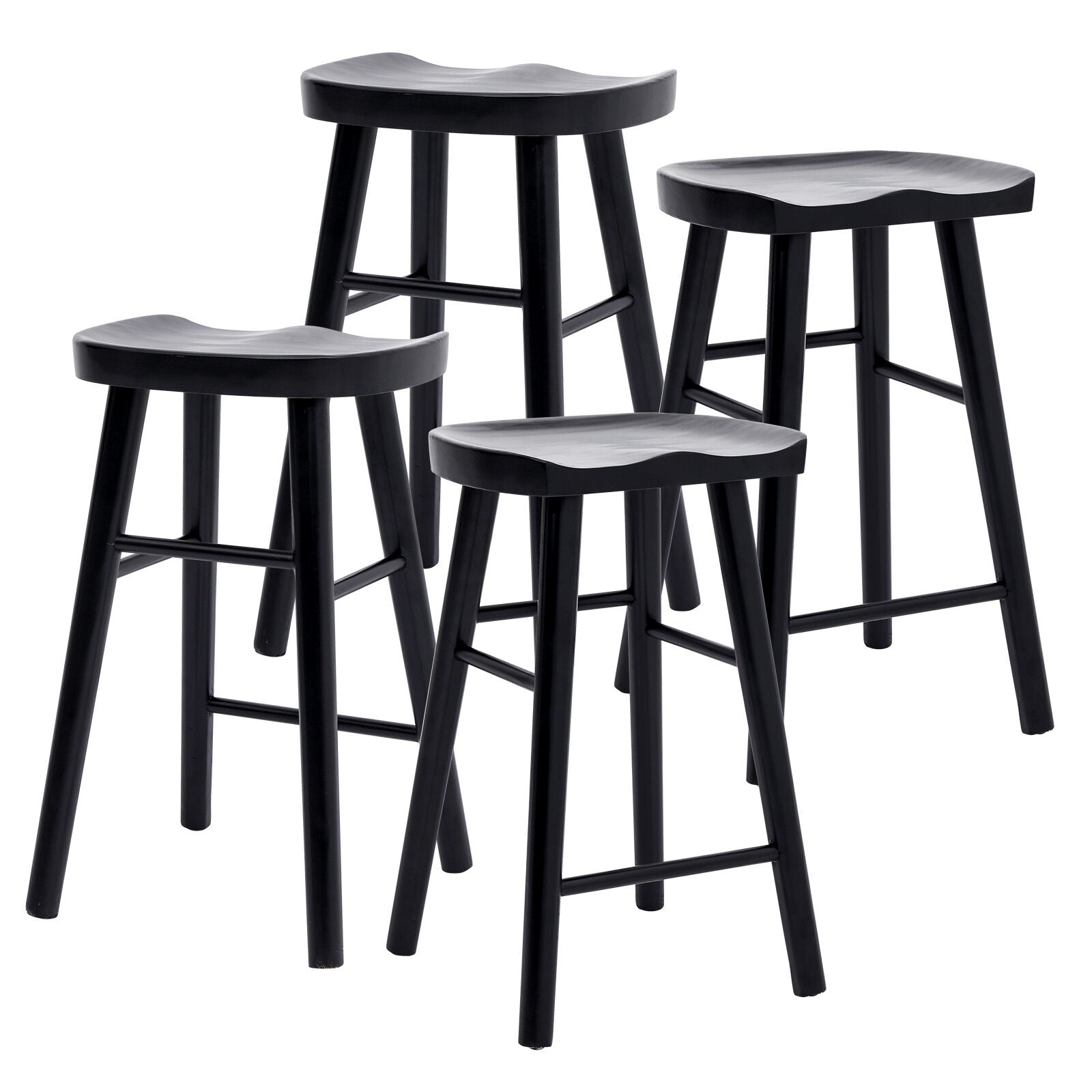 La Bella FRIDA Wooden Bar Stool - Black Finish