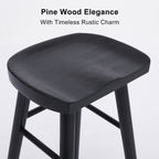 La Bella FRIDA Wooden Bar Stool - Black Finish