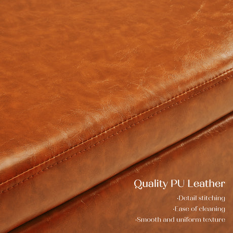 La Bella Brown PU Leather Storage Ottoman