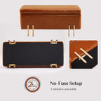 La Bella Brown PU Leather Storage Ottoman