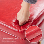 La Bella Red PU Leather Storage Ottoman