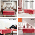La Bella Red PU Leather Storage Ottoman