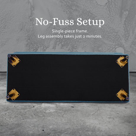 La Bella Ocean Blue Velvet Storage Ottoman