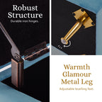 La Bella Ocean Blue Velvet Storage Ottoman